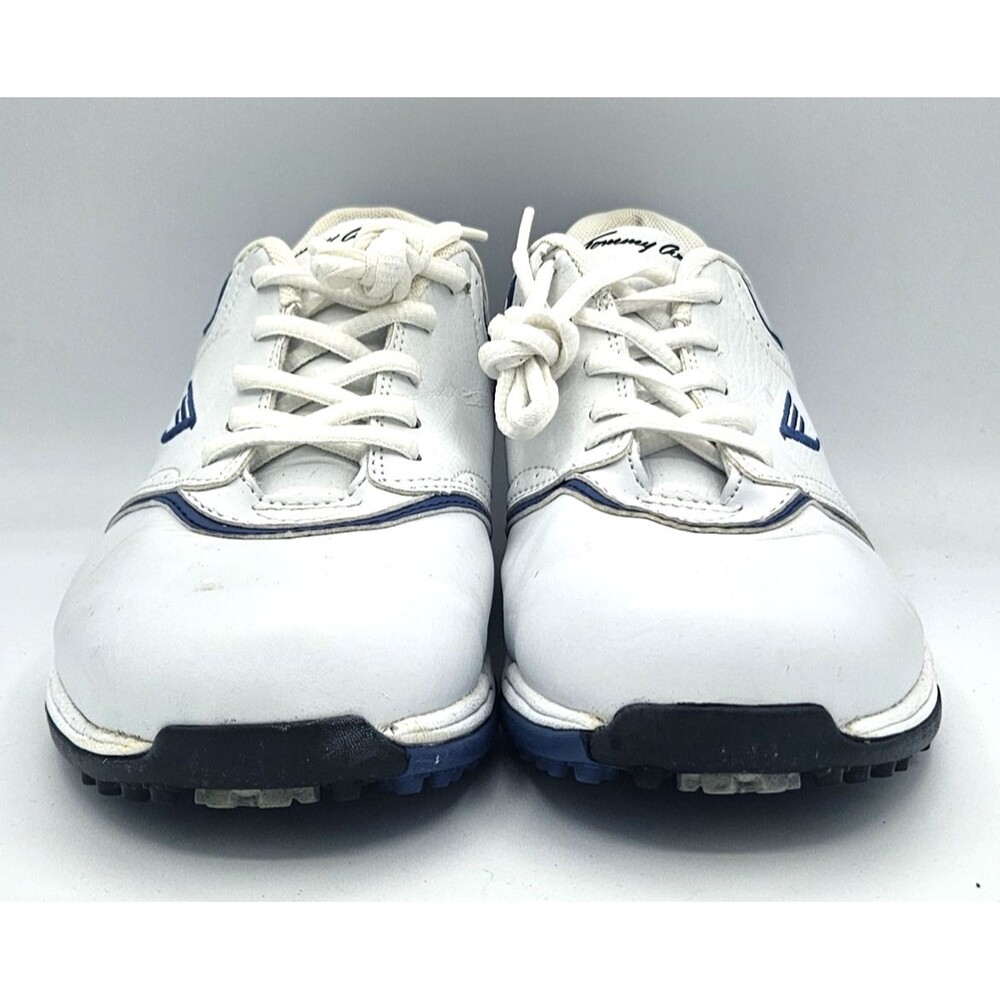 Tommy Armour Women's Golf Shoes White Blue Spikeless US 10 Leather Athletic - Picture 2 of 10